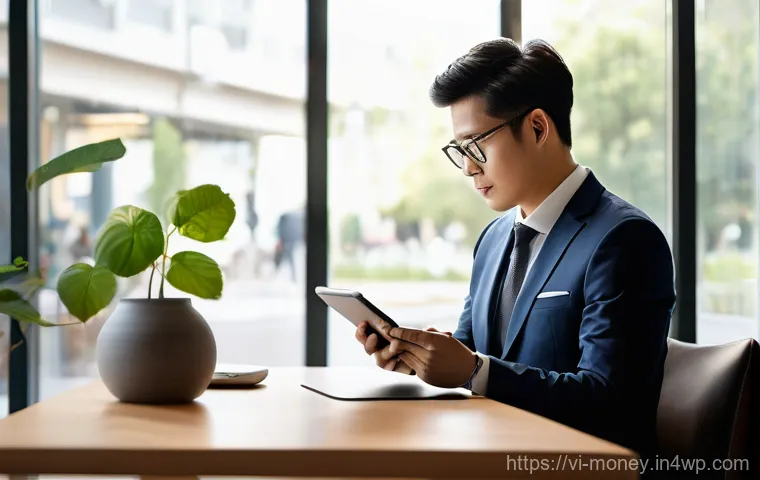 금융 교육과 금융습관 자동화의 시너지 - **Prompt: "A confident Vietnamese man, in his late 20s, with a gentle smile, carefully tends to a sm...